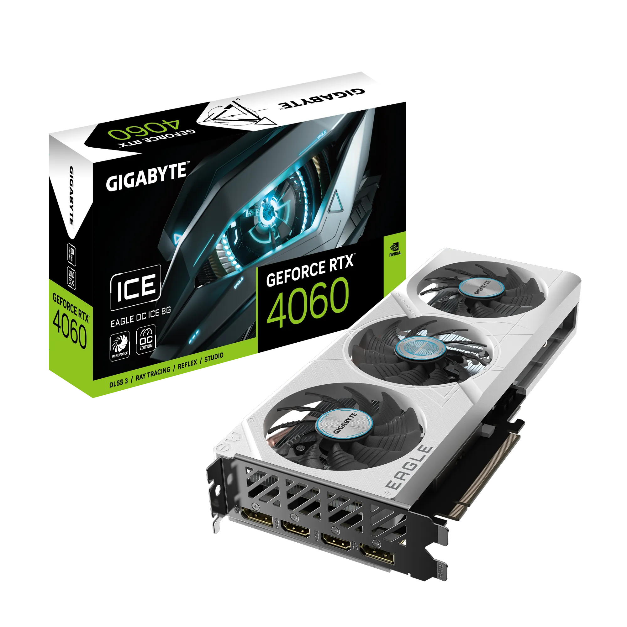 Tarjeta Grafica Gigabyte GeForce RTX 4060 EAGLE OC ICE 8G